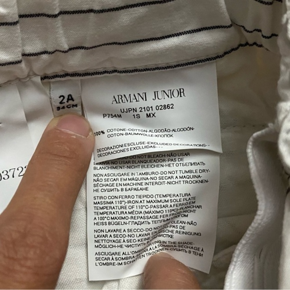 Armani Junior Cotton Shorts Size 2A - Picture 3 of 12